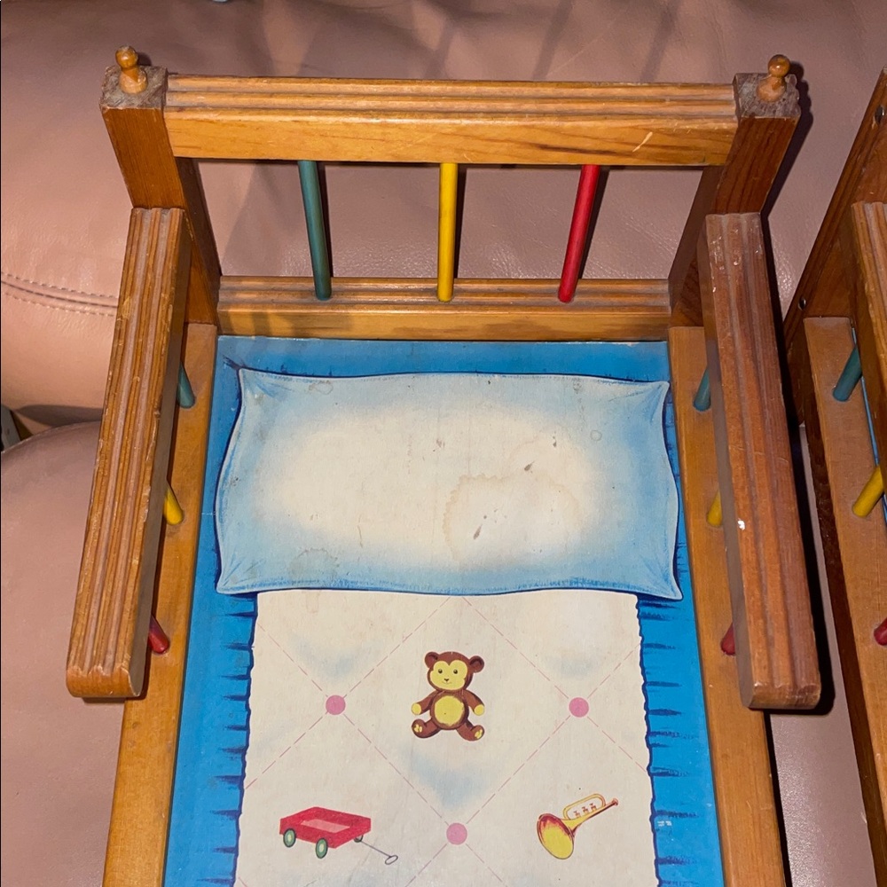 Two vintage stackable wooden doll beds - 
19” x 9” each - Picture 2 of 5